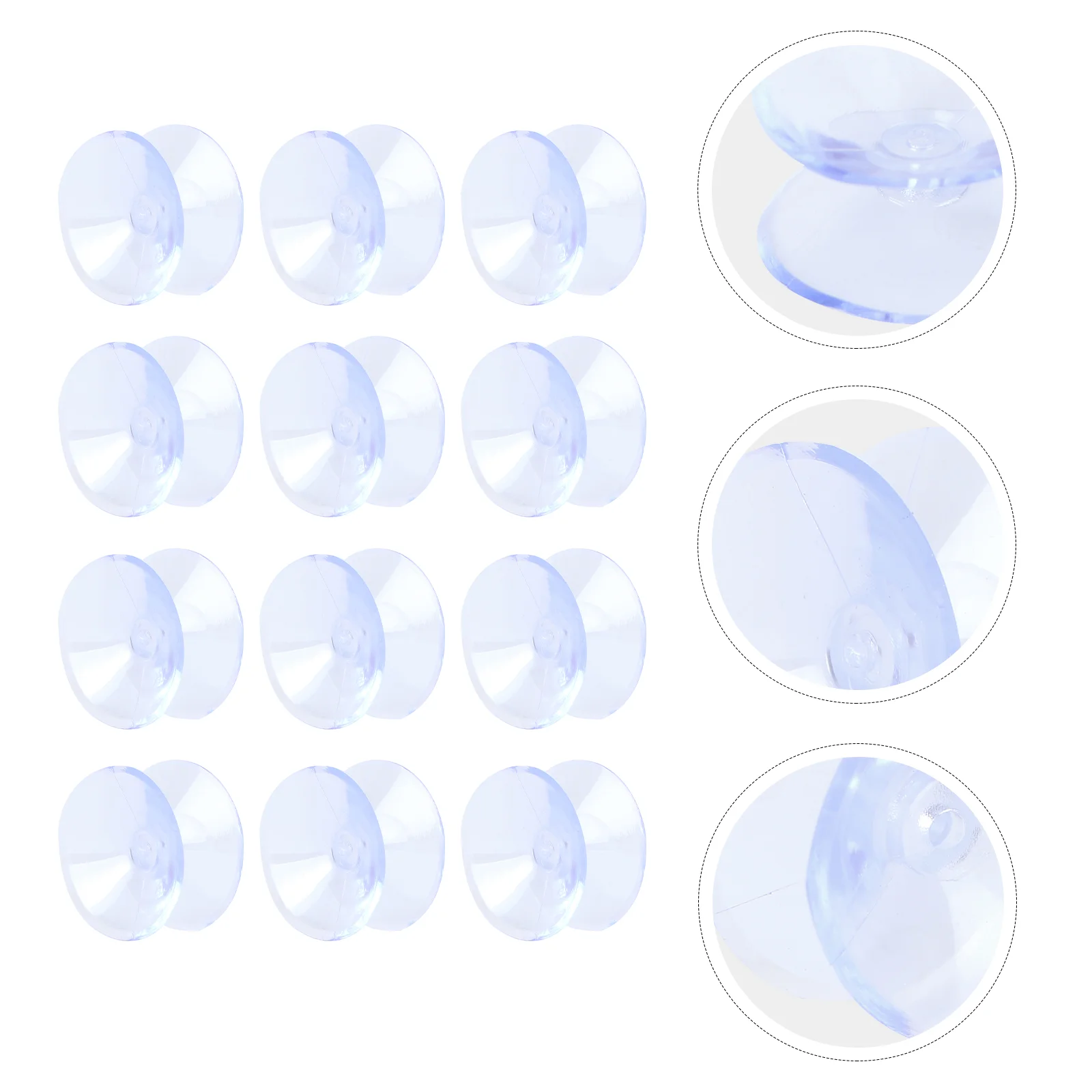 

12 Pcs Table Top Mirror Double Sided Sucker Silicone Suckers Without Hooks