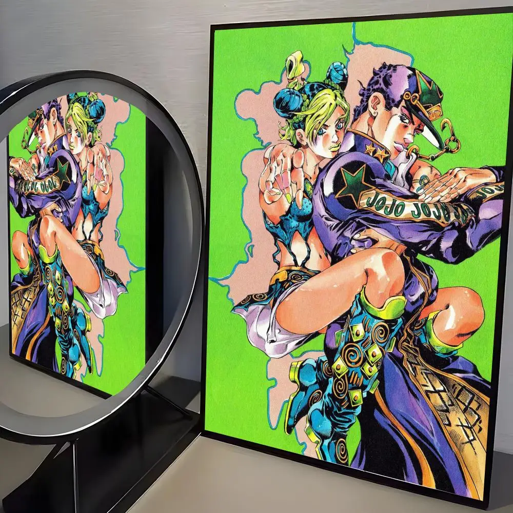 Hot Anime J-JoJo Bizarre Adventure Poster, wasserdichter HD-Wandaufkleber, selbstklebendes Kunstposter, lichtbeständig, Heim- und Raumdekoration – Detail 23