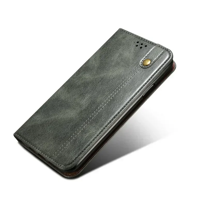 Luxury Leather Texture Flip Wallet Case with Book Cover Design