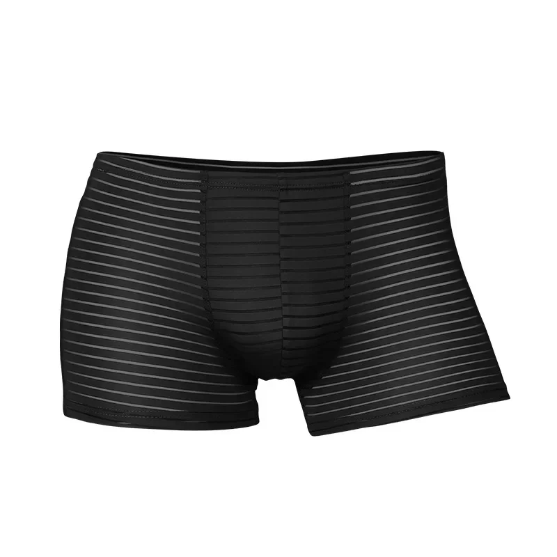 Boxer en maille pour hommes, pochette de soutien totale, confortable, rafraîchissant, évacuant l'humidité, sous-vêtements respirants, ceinture élastique