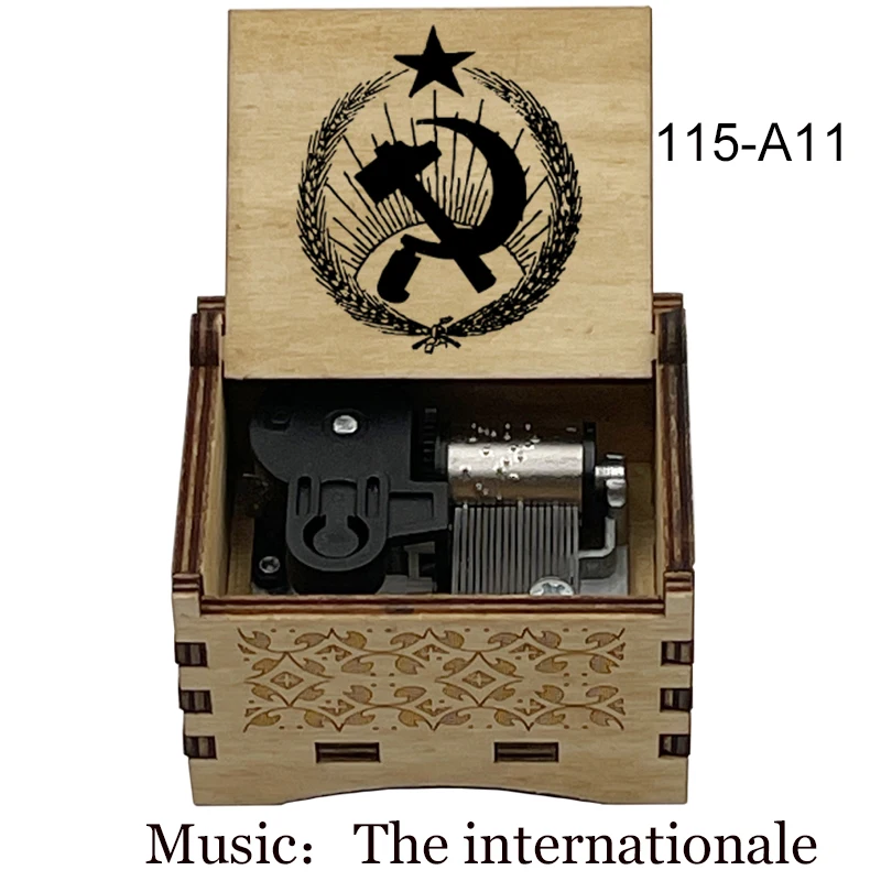 The Internationale Music Box Wooden Hand Musical Gift For Senior Grandparent parents Souvenir New Year Gift office Decor 4
