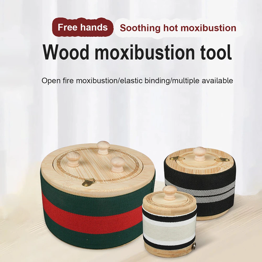 Solid wood Smokeless moxibustion jar Suspending Fire Light Direct Radiation Body Massage Device Warm Compress Acupunture Therapy