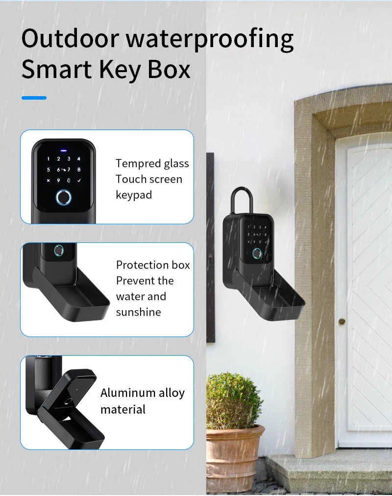 Key Safe TTlock Fingerprint Bluetooth Wifi Digital Key Box App Remote Unlock Wal