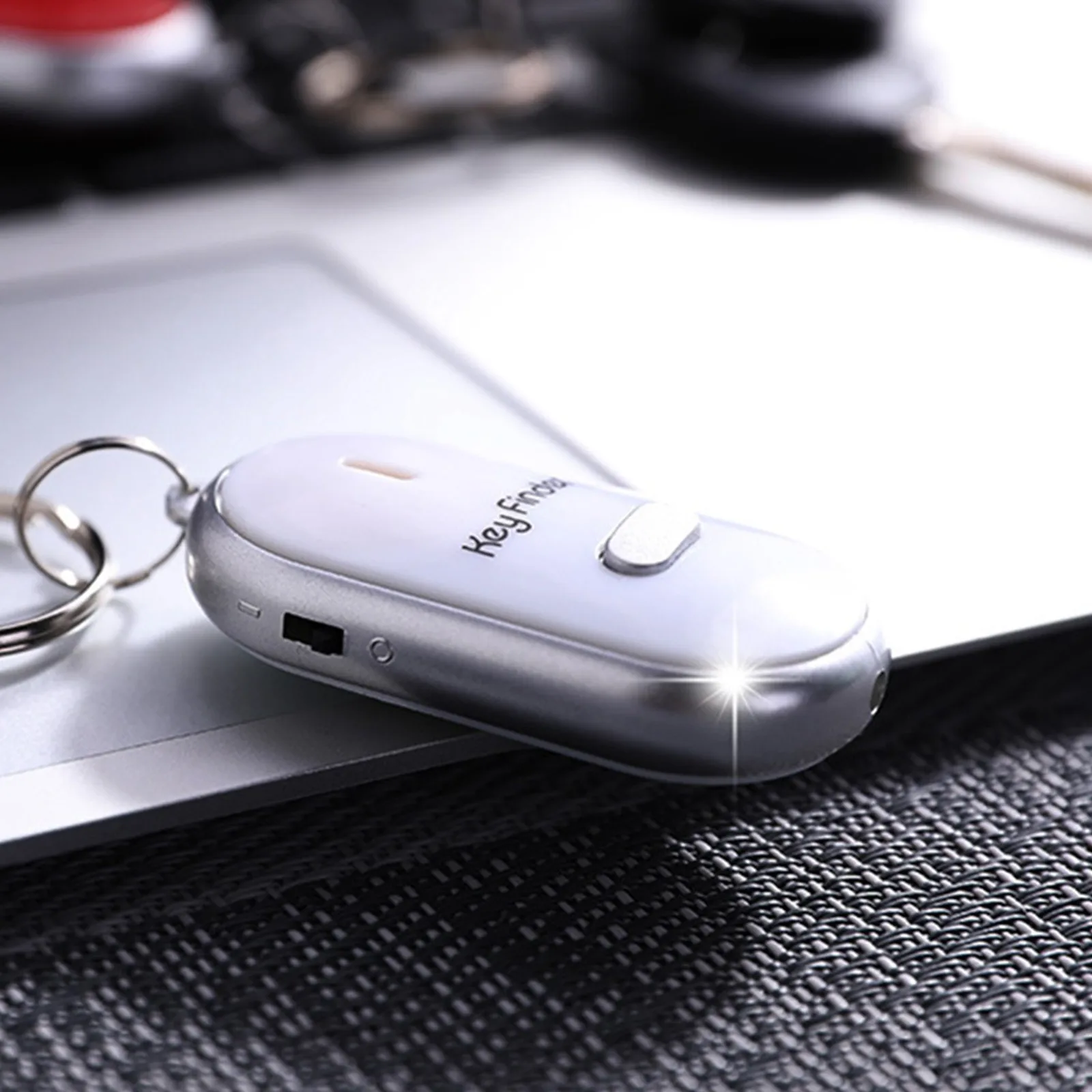 Key Finder Sound Control LED Light Whistle Keychain