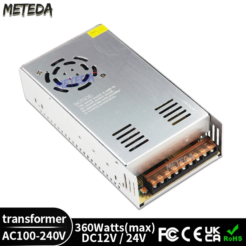 AC110V 220V to DC 12V 30A 360W Switching Power Supply LED