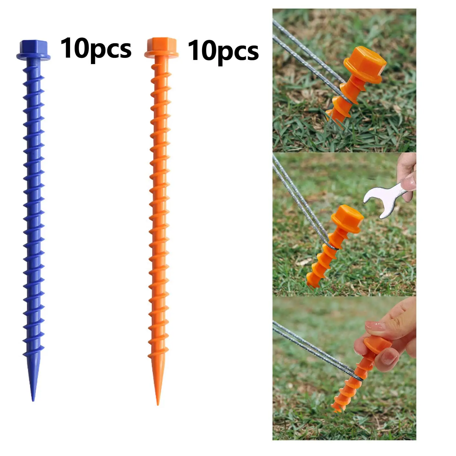 10x Heavy Duty Tent Nails Spikes Lightweight for Picnic Tarpaulin Canopy