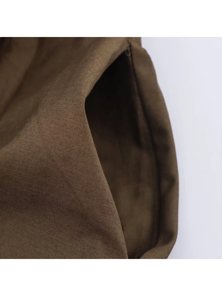 Women's New Lapel Midi Shirt Dress Long Sleeve Solid Waist Lace Up Dress Single-breasted Casual Pocket Dress Elegant Party Wear