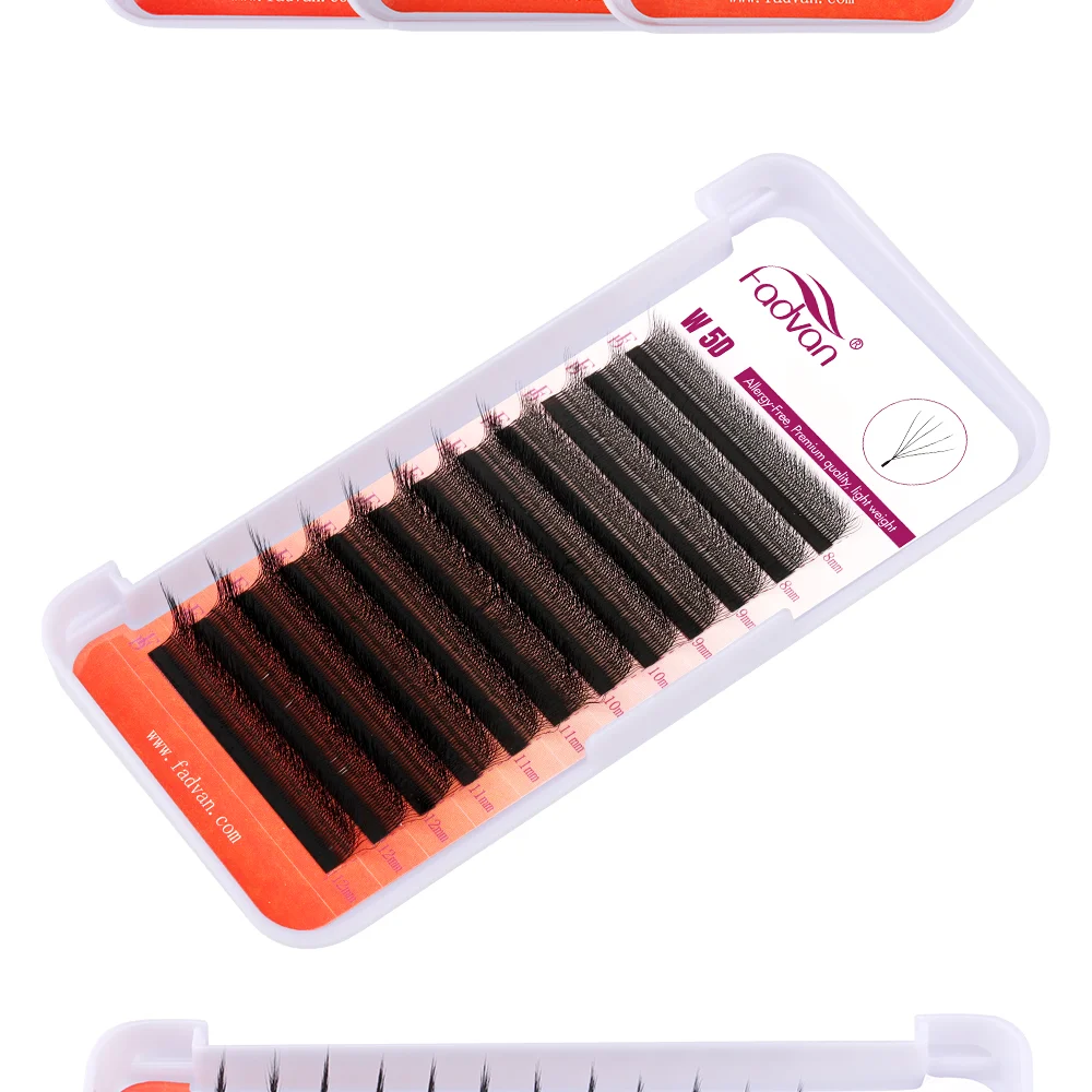 FADVAN LU/L+/L Curl 3D/4D/5D W Wimpern Fox Eyes 0,07 W Form Wimpernverlängerung 8–15 mm natürliche weiche professionelle Wimpern 12 Reihen – Detail 7