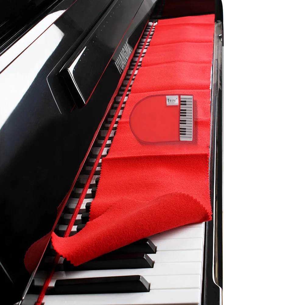 

1 Set 2Pcs 88 Piano Keyboard Cover Cleaning Glove Kit Piano Key Cloth (Red)