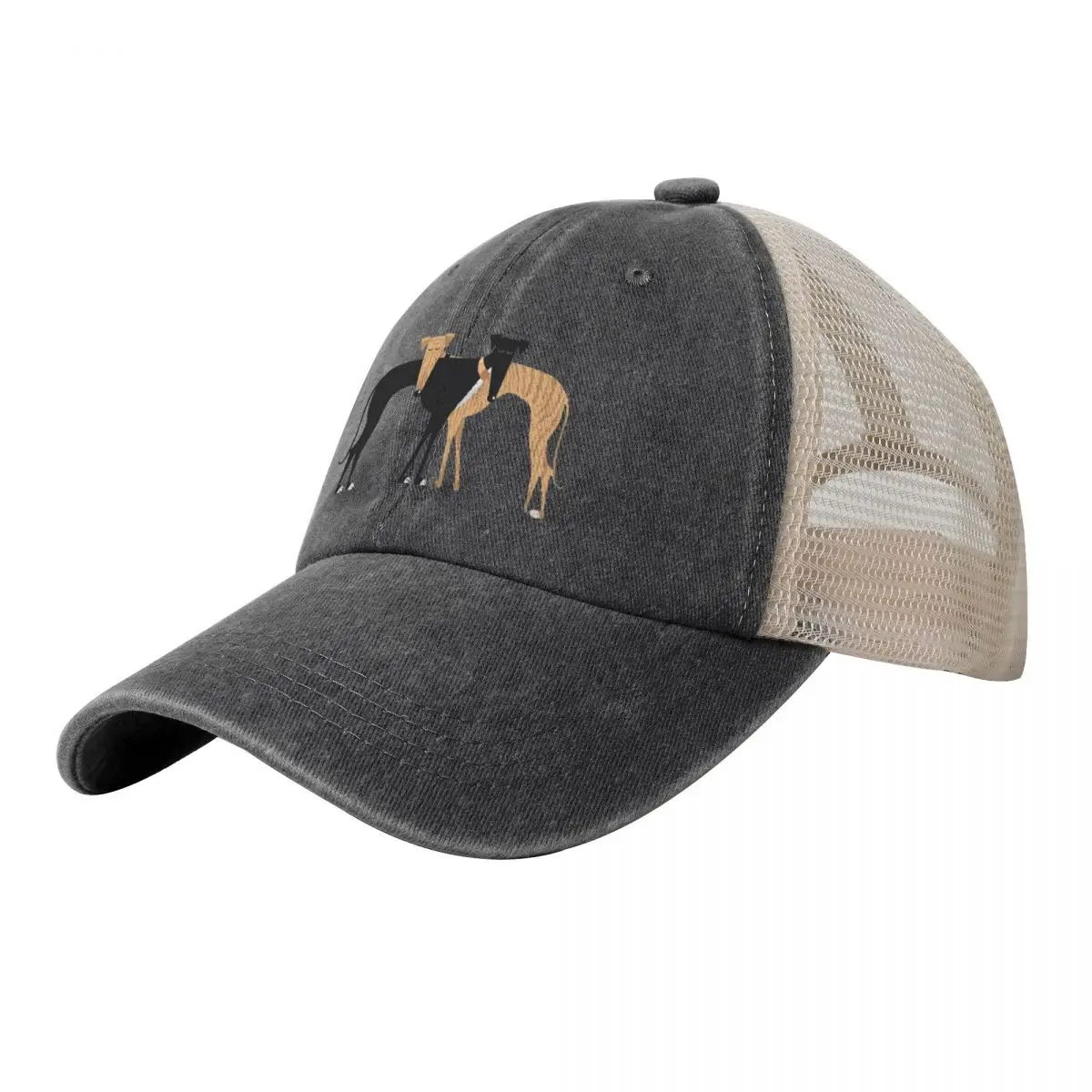 Fashion Unisex Head Rest Brindle Hound Dad Cowboy Mesh Baseball Cap