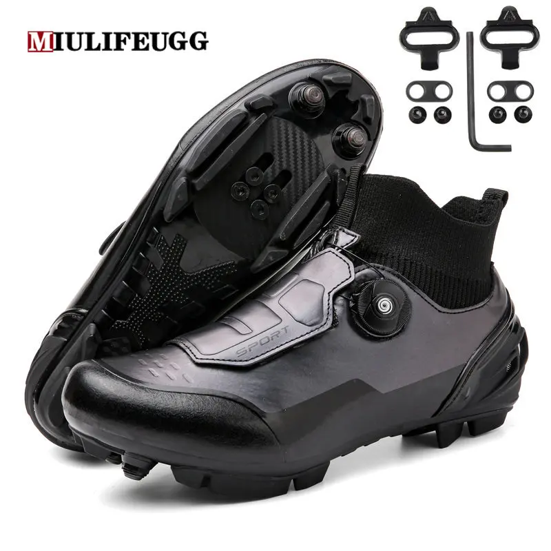 Cycling Shoes Winter Warm Cycling MTB Shoes Men Route Cleat Road Bike Speed Flat Sneaker Racing Women Bicycle Mountain Spd Biking Footwear
