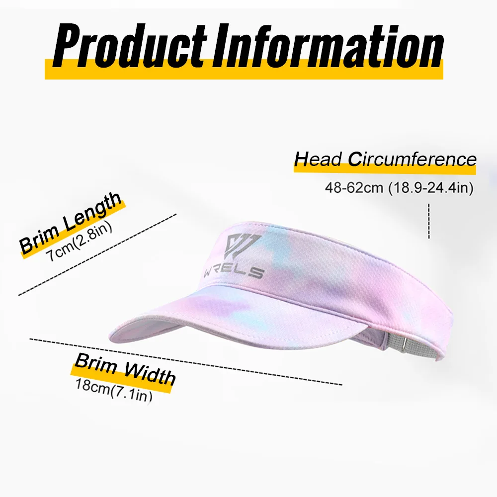 WRELS Sun Protection Sports Visor Cap Breathable Quick-Drying Empty Top Hat Foldable Lightweight Bicycle Travel Golf Hat