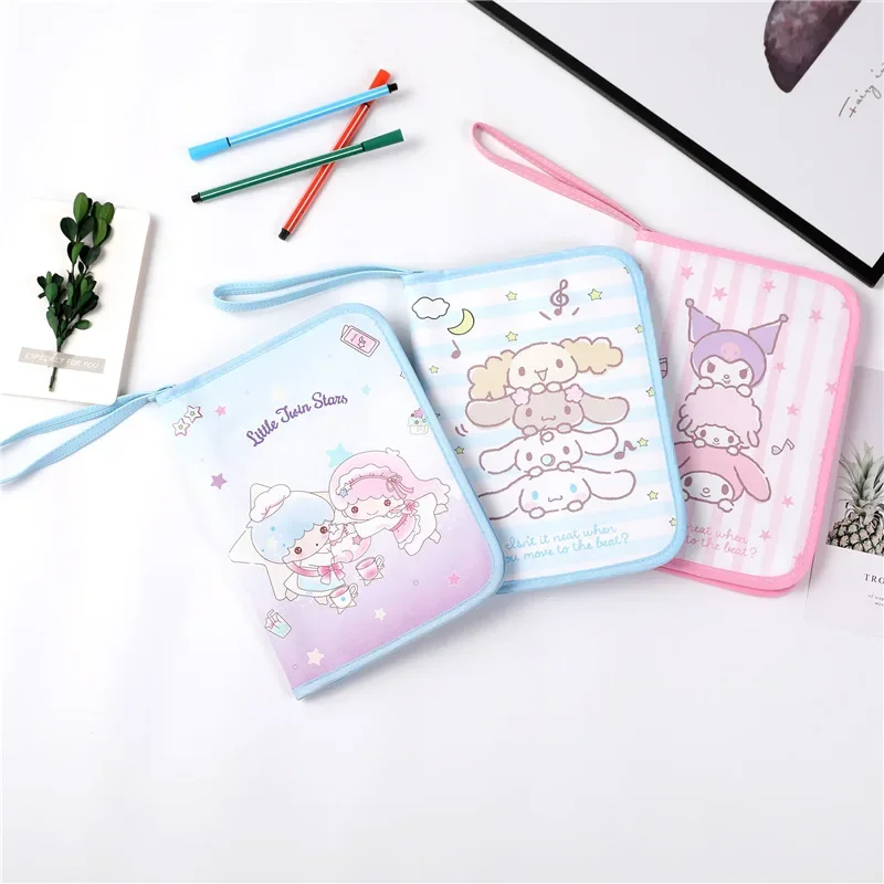 Hello Kitty Purse Kuromi Leather Zippe Portable Document Bag Bank Card Bus Card Passport Bag Card Holder Wallet Passport Cover 3