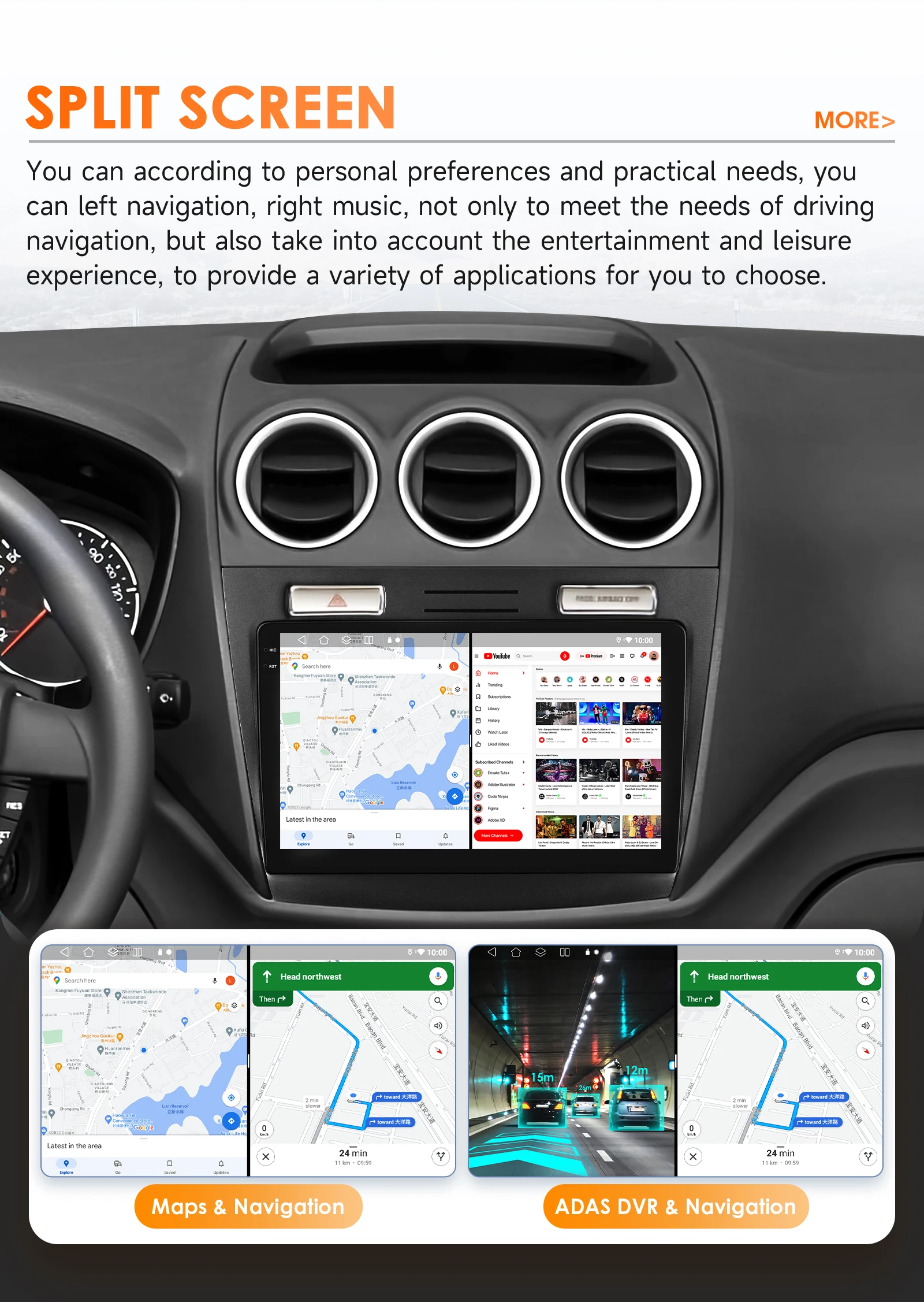 Hizpo 10,1 Zoll Auto Intelligente Systeme Für FORD Transit/Tourneo Connect 2005-2014 Android Auto Radio Carplay Kopf Einheit 4G BT – Detail 35