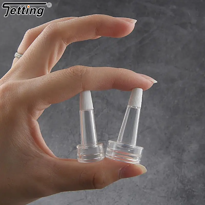 10Pcs Mini Refillable Bottles Sample Empty Bottle With Cap, Trumpet Head Transparent Powder Filling Bottle Skin Care Tools