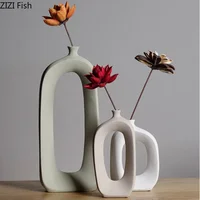 Ceramic Small Mouth Vase Flower Arrangement Dried Flower Vase Decorative Vases Ornament Decoration Crafts Home Accessories Vases 1