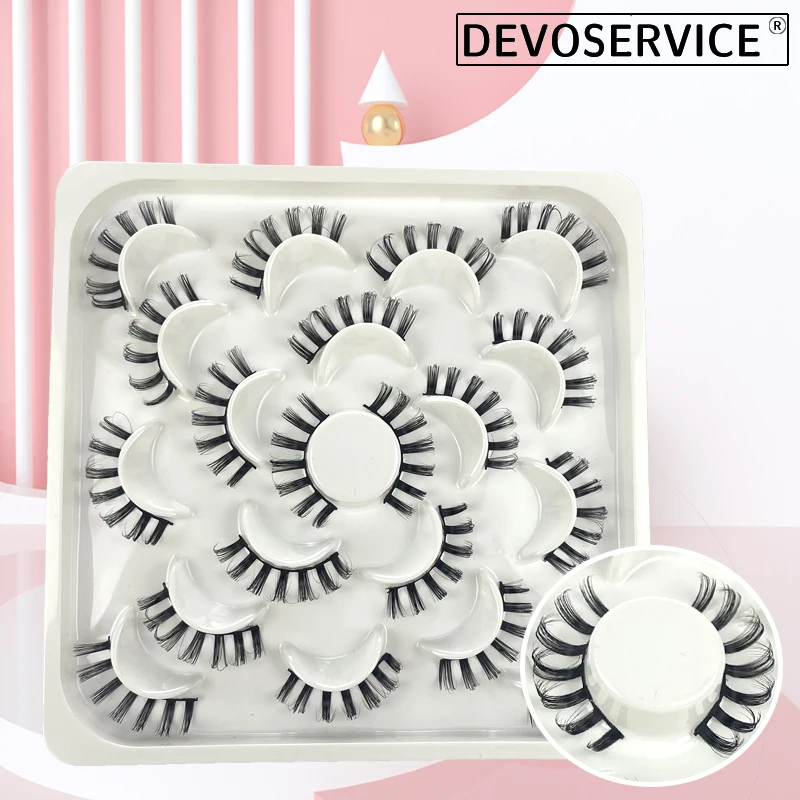 

DEVOSERVICE 10 Pairs Mink Fluffy Eyelashes DD Curl Lasting Wispy Natural Lashes Dramatic Volume EyeLash Extension Cilios Make Up