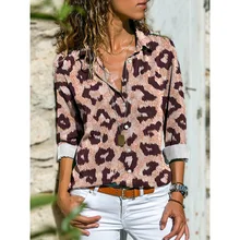 

Sexy Leopard Printed Women's Shirt 2022 Spring Autumn New Street Fashion Casual Lapel Long Sleeve Oversized Button Blouses 5XL