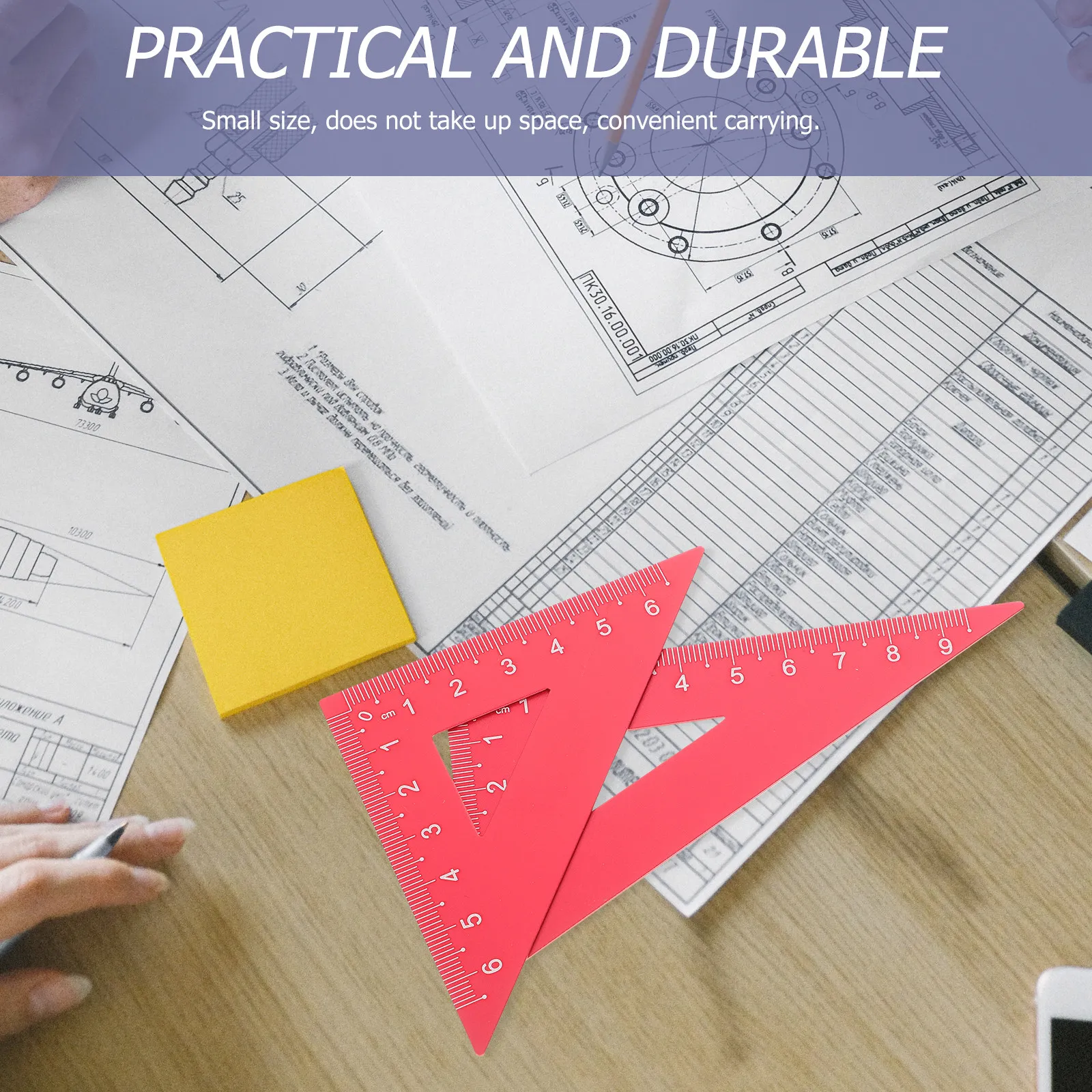 1세트 금속 자 세트(직선자, 삼각판, 반원형 각도기 포함) 학생, 건축가, 엔지니어, 예술가, 학교용