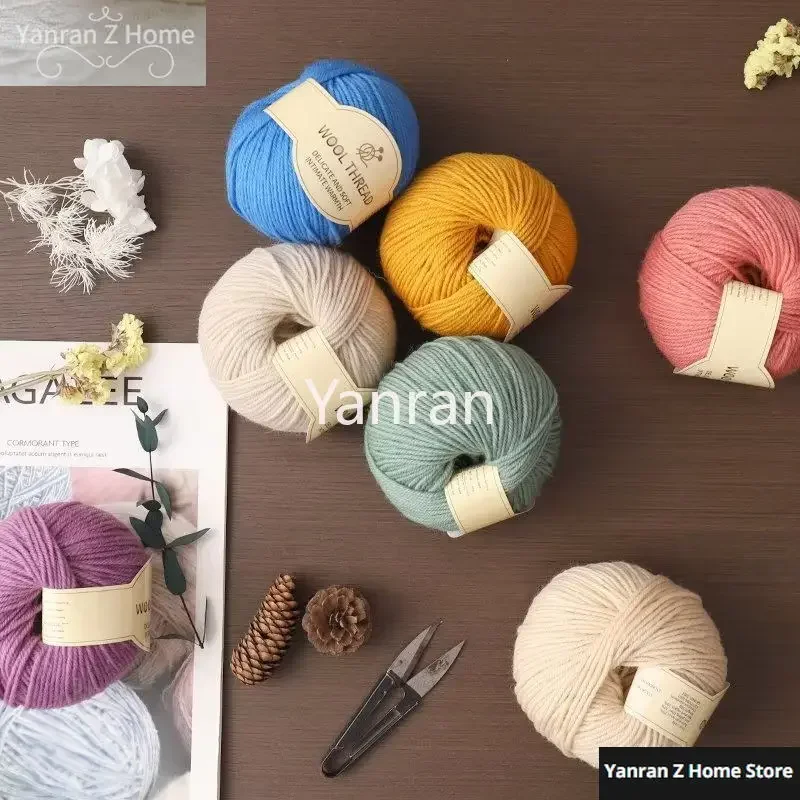 70% Australian Wool Yarn 30% Anti Pilling Four Ply Medium Coarse Hand DIY Knitting Non Pilling Wool Blended 50g Crochet Yarn 4