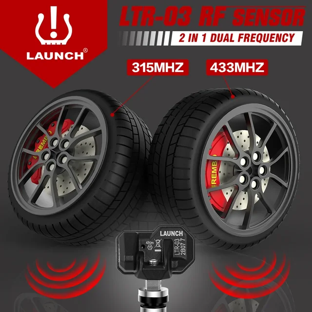 LAUNCH X431 Sensor 2 in 1 RF-Sensor 315MHz/433MHz TPMS Tire Repair Tools Scanner TSGUN Tire Pressure Sensors Tester Programming 4