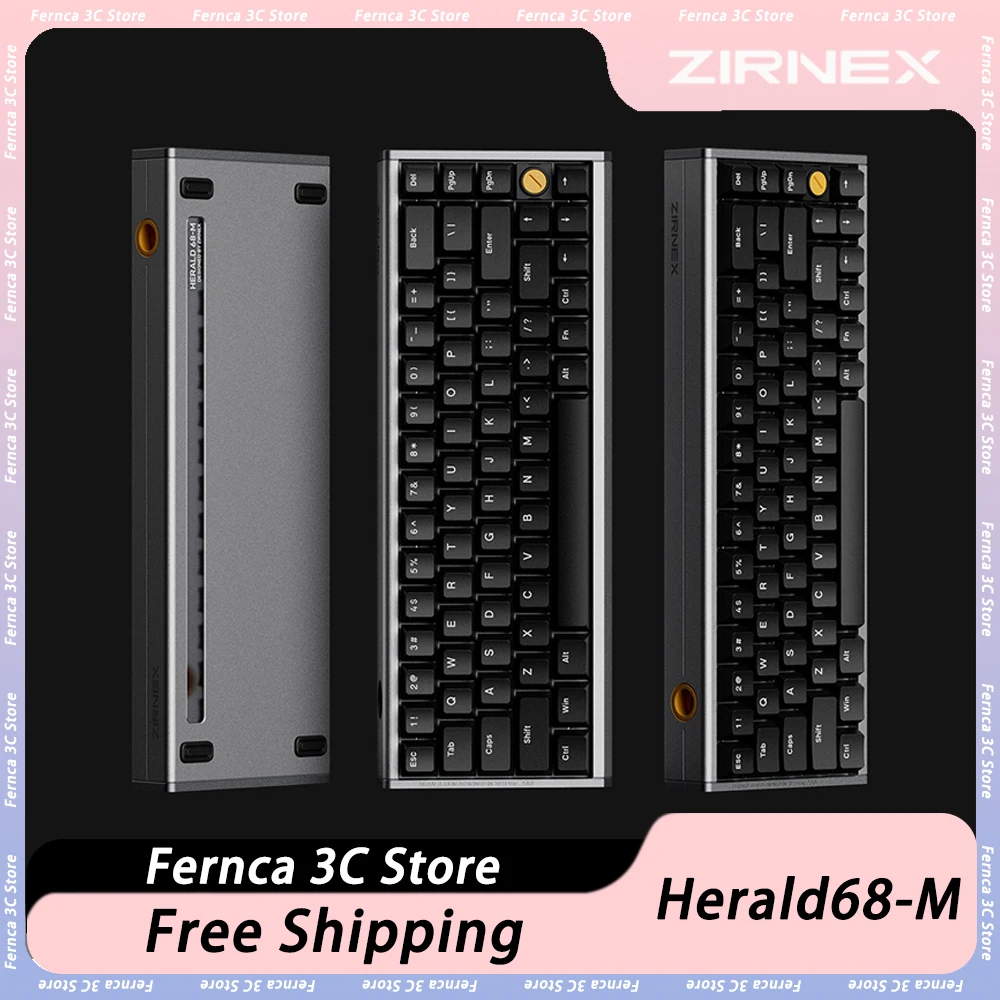 ZIRNEX Herald68-M 마그네틱 스위치 기계식 키보드, 유선 게임용 키보드, 알루미늄 합금 키보드, RGB PC 액세서리, 8K hz