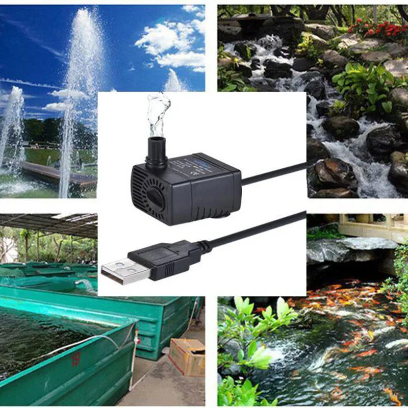Water Pump AC 220v 12v 5v DC USB Ultra quiet Mini Brushless Fountain Submersible 5W 10W 200-400L/H Lift Aquarium fish tank