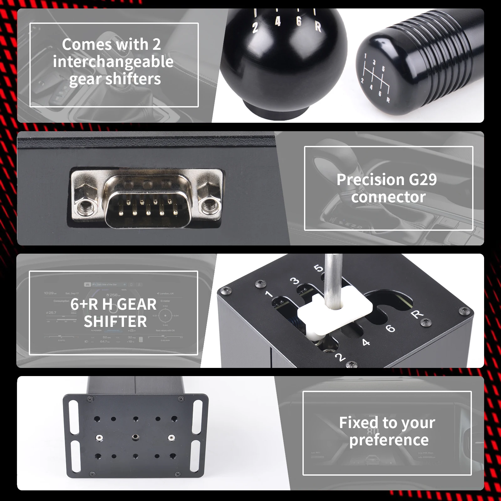 Racing Handbrake PS4 PS5 PC USB H gears 6+R For Logitech G29 For ETS2 Simracing With Sequence Function Simulation Game