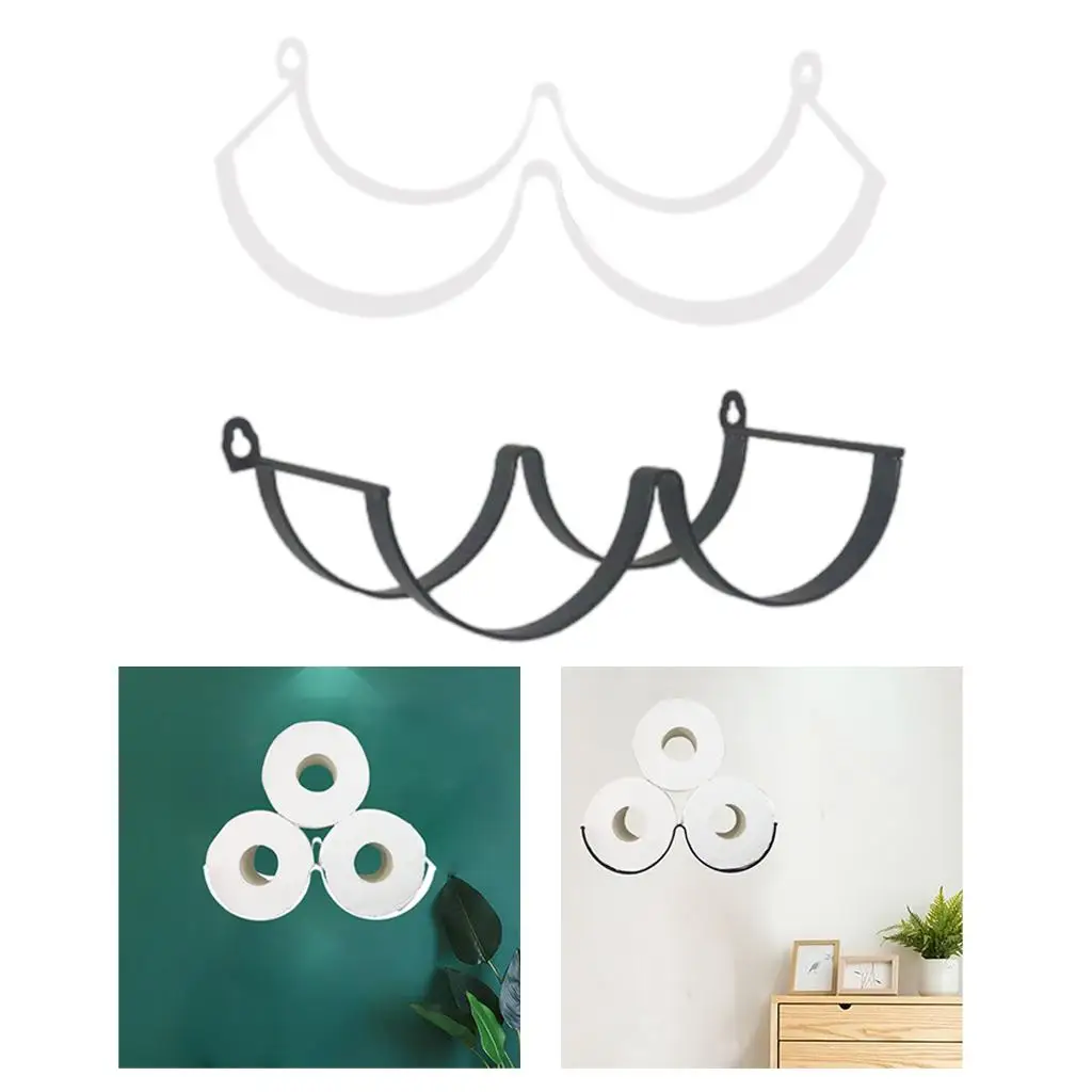 Toilet Paper Holder Paper Towel Dispenser Rack Wall Mount Organizer Iron Decor Tissue Holder Bathroom Storage Rolls Tissues