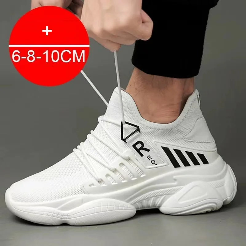 

Men Women Heightening Shoes Elevator Breathable Shoes Hidden Heels Casual Sneakers 6/8/10CM Optional Increased Taller Shoes