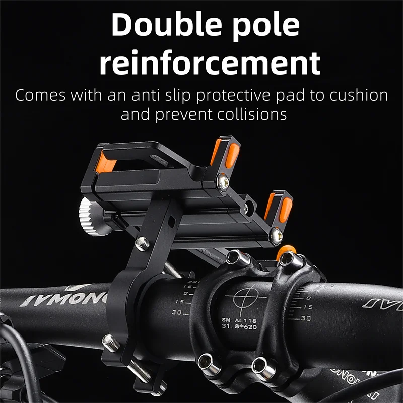Tiakia Support de téléphone pour vélo en aluminium, support de