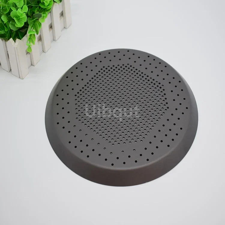 black color hole Nonstick Pizza Baking Pan Tray Plate Dishes Holder Bake ware Baking Tool Accessories Pizza Screen Pan Metal Net pizza bakeware