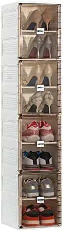 

Storage Organizer - Foldable Shoe Storage Cabinet with Doors - Durable and Stable Shoe Storage Boxes - Stackable Shoe for Home