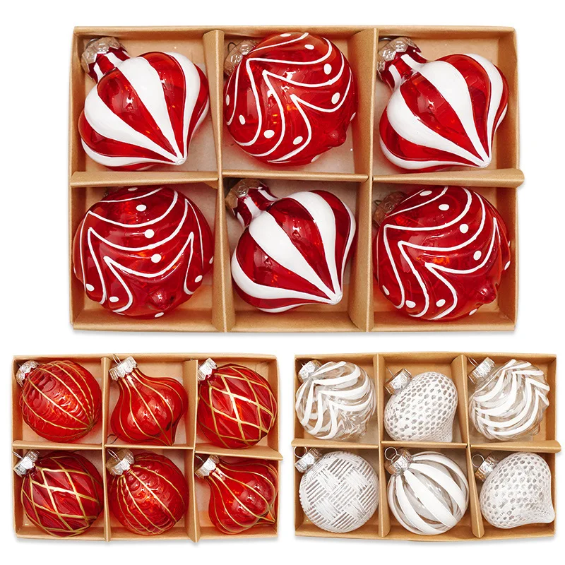 NavidadCreative6pcsPlasticBallChristmasOrnamentsSetNewYearHangingBaublePendantsXmas