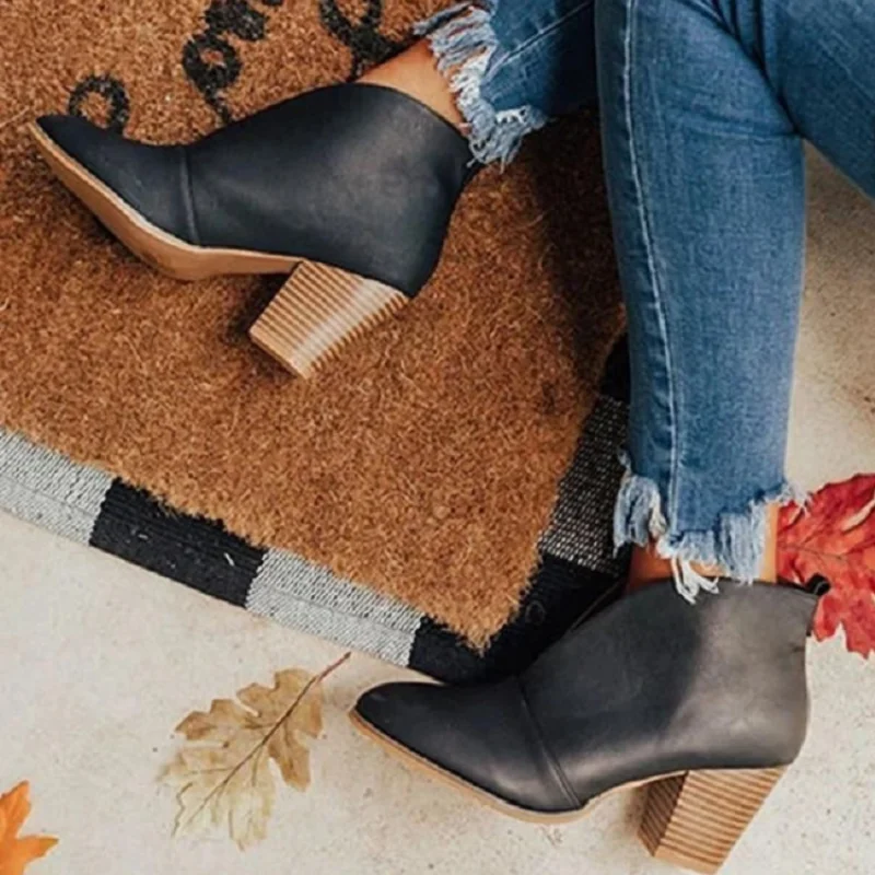 Autumn and Winter Women Boots New Style Pointed Short Boots Shu Chelsea Boots Anti Slip Womens Shoes Fashion Brown Long Boots