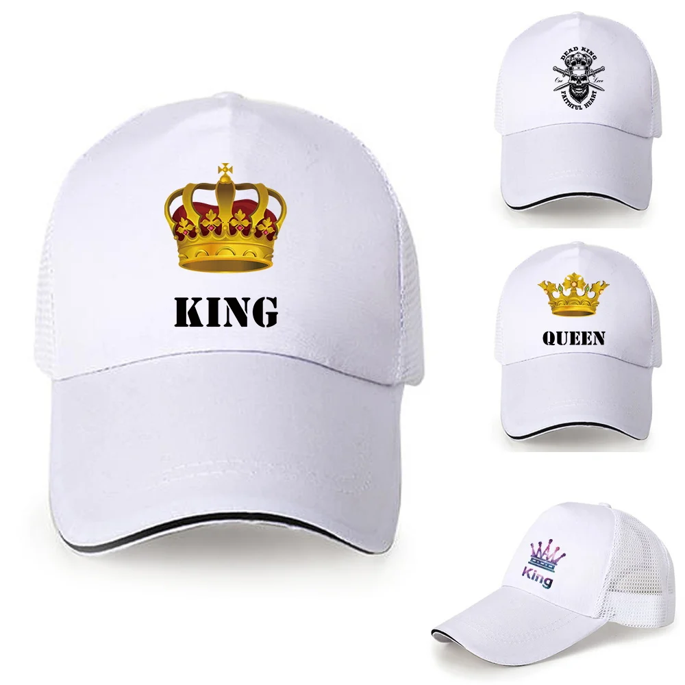 

Fashion Baseball Caps Female Male Adjustable Cotton UV-proof Visors Snapback Cap King Print Sun Hat Outdoor Sport Baseball Caps