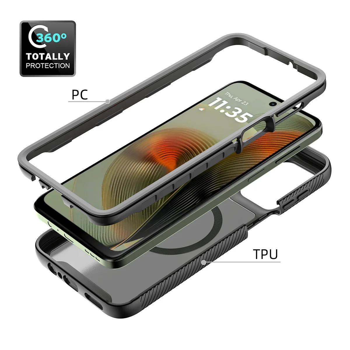 360 Full Protection Shockproof Clear Hard PC Cover for Motorola Moto G Series