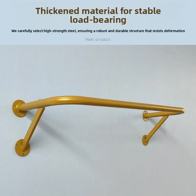 Wall-Mounted Iron Art Clothes Hanger Display Ra for Men's And Women's Clothing Stores round Tube Full-Length Side Hanging