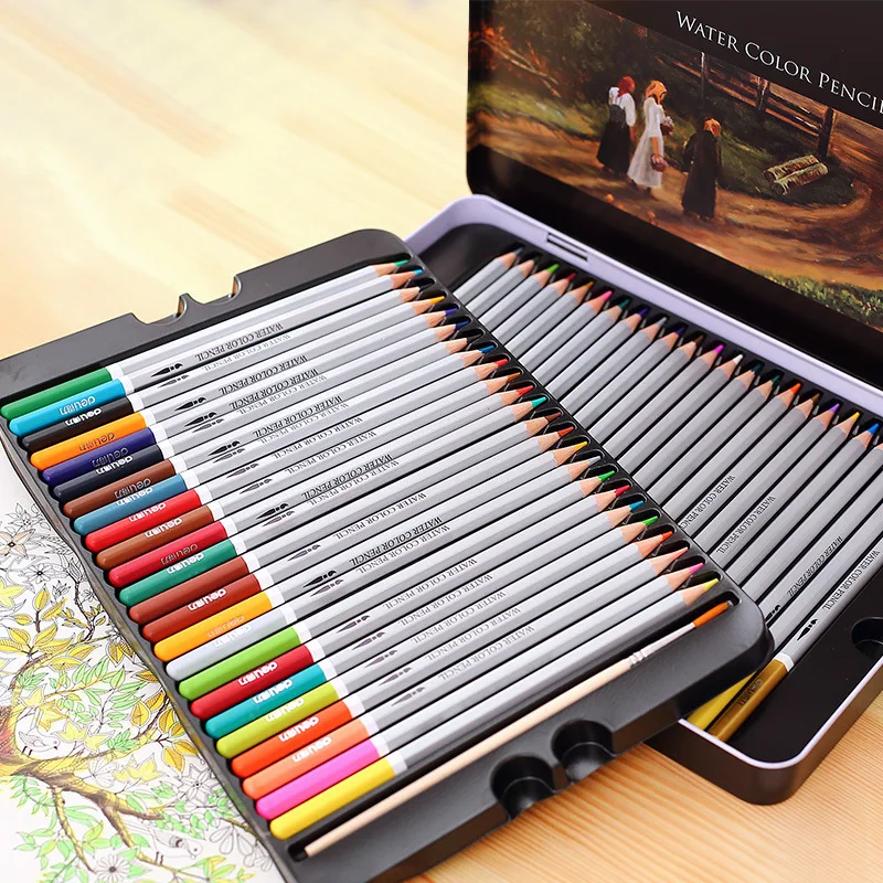 New Water Soluble Colored Pencils Iron Box Color Lead Student Graffiti Coloring Hand Painted Primary Oil Sketch Drawing color lead basic tutorial book zero based colored pencil hand painting characters flower landscape foods painting textbook