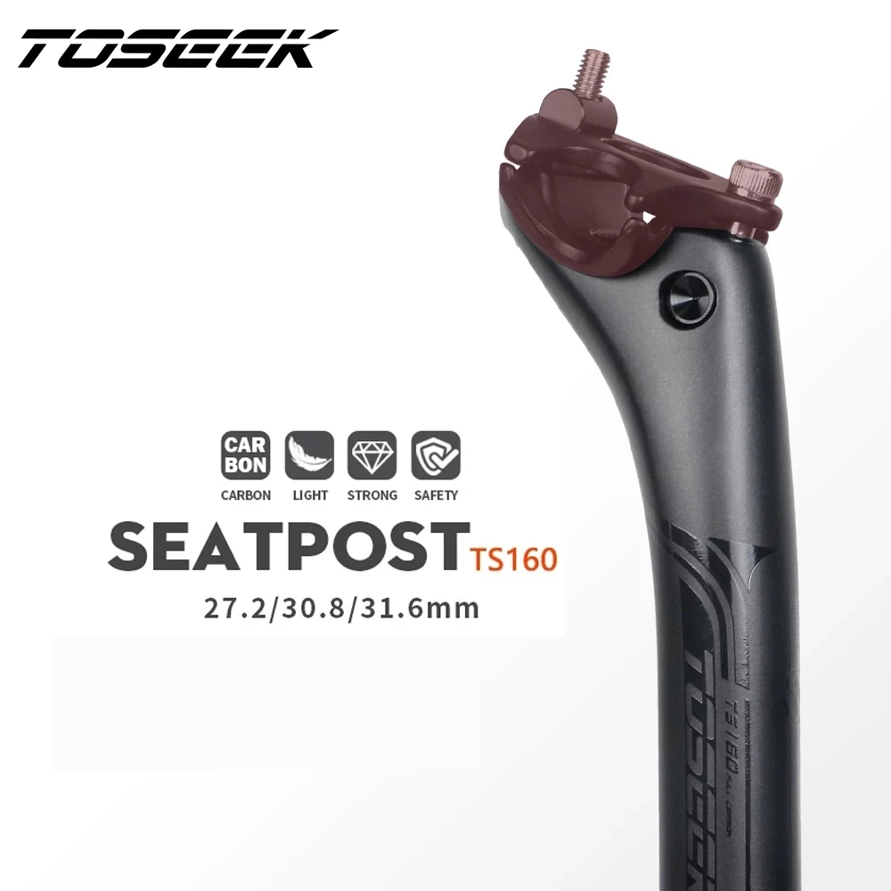 

TOSEEK 2022 NEW MTB/Road Bike Carbon Seat Post Bicycle Seatpost 27.2/30.8/31.6mm Matte Black Length 350mm 400mm Seat Tube Parts