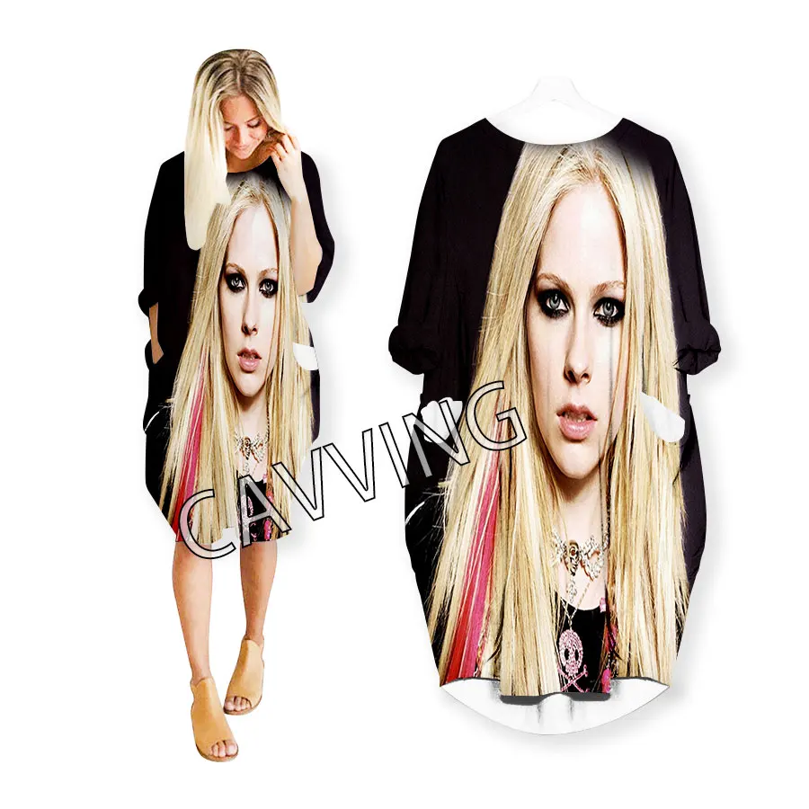 

CAVVING 3D Print Avril Lavigne Funny Shirt Suit Harajuku Top Women Clothes Women's Skirts Long-sleeved Dresses T01