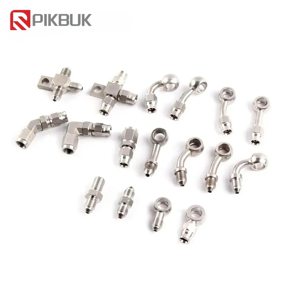 1PC Stainless Steel AN3 to AN-3 Straight Brake Swivel Hose End banjo Fitting 3/8-24 hose end fitting adapter