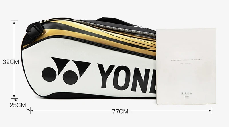 YONEX Waterproof Yonex Tennis Racket Bag High Quality PU Leather Sports Bag For Women Men Holds Up To 6 Rackets