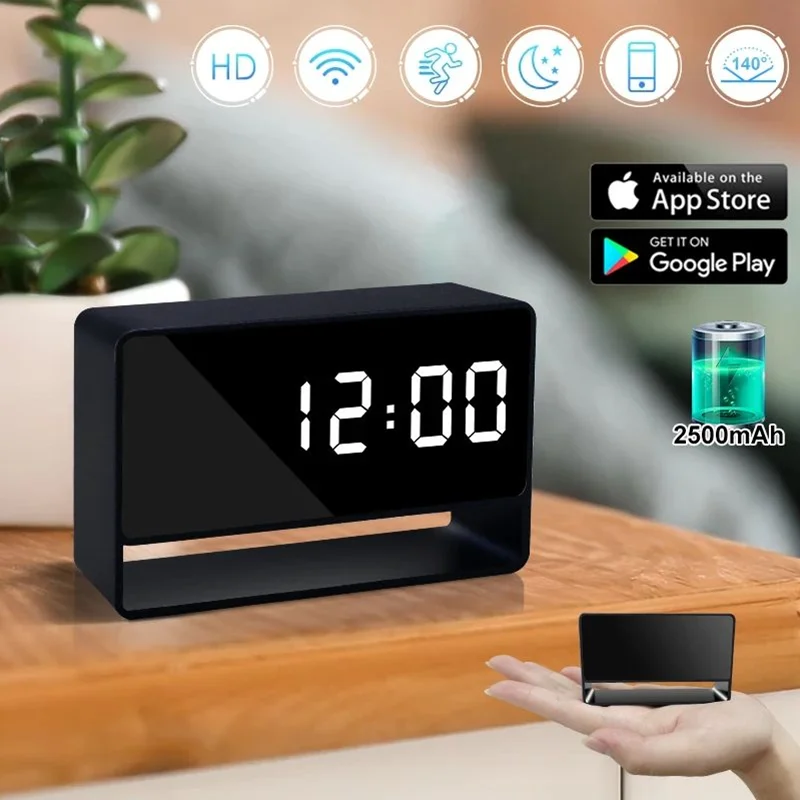 New WiFi Wireless Mini Alarm Clock 1080P HD APP Infrared Night Vision DVR Motion Detection Security Recorder