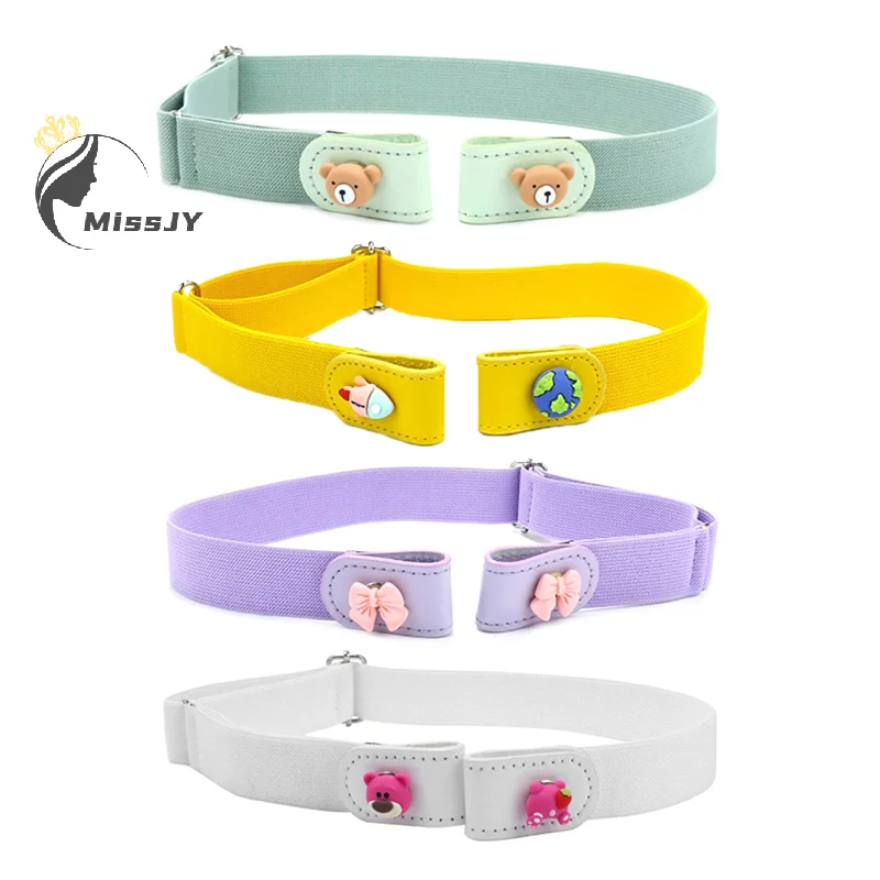 

Lazy Belt New Fashion Cartoon Elastic Canvas Belts For Kids Versatile Invisible Seamless Jeans Waistband For Children