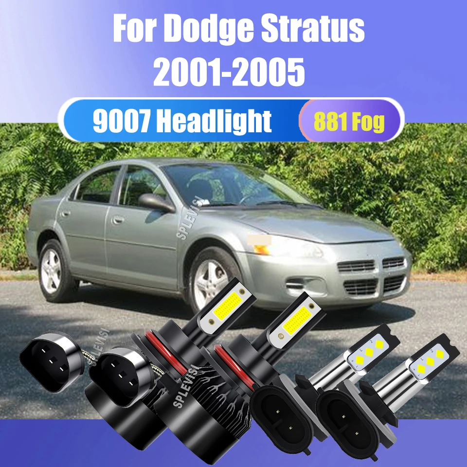 9007 881 헤드 라이트 안개등 LED HID 흰색 전구-Dodge Stratus 용 12V-24V 범용 전압 2001 2002 2003 2004 2005