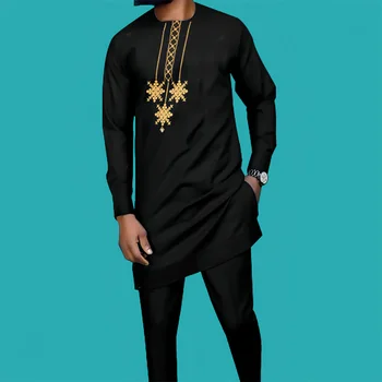 Gozie 2Pieces Long Sleeve Embroidered Outfit
