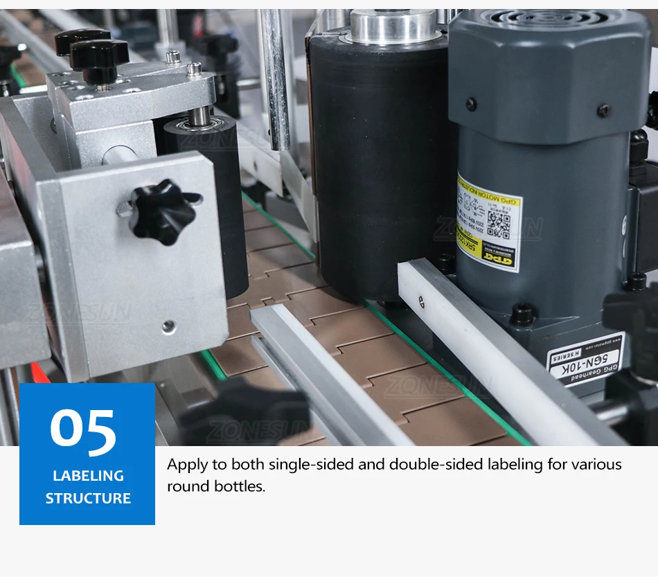 ZONESUN ZS-FAL180Z2 2 Nozzles Magnetic Pump Liquid Filling Capping Round Bottle Labeling  Production Line