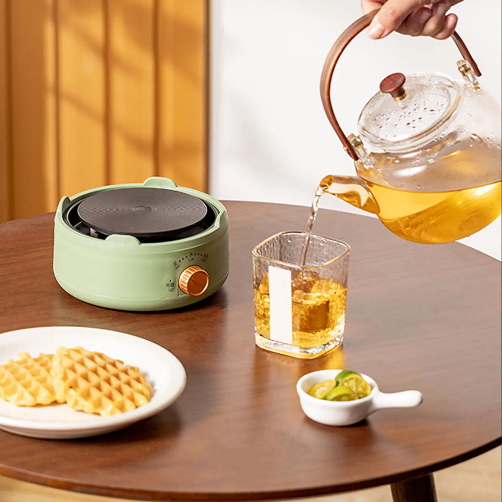 Description Picture 2 of itemElectric Tea Stove, Multifunctional Mini Anti-Dry Burning,  ABS Construction, Fast Heating Hot Plate for Office Home Use CN 220