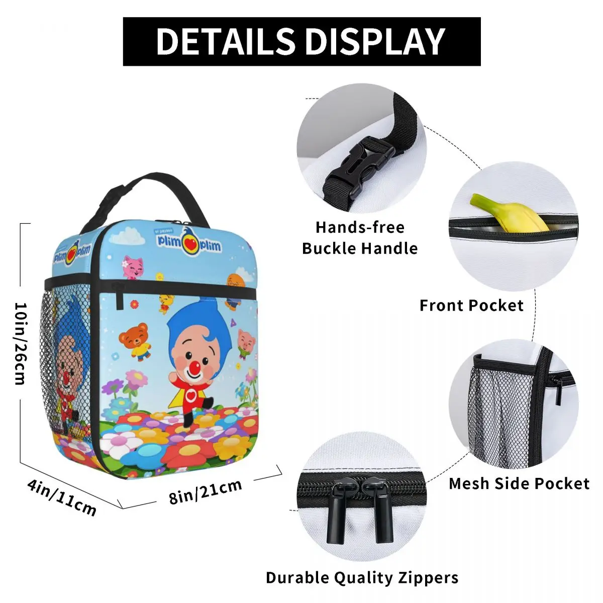 Plim-Plims Product Insulated Lunch Bag For Travel Food Storage Bag Portable Cooler Thermal Lunch Boxes 6